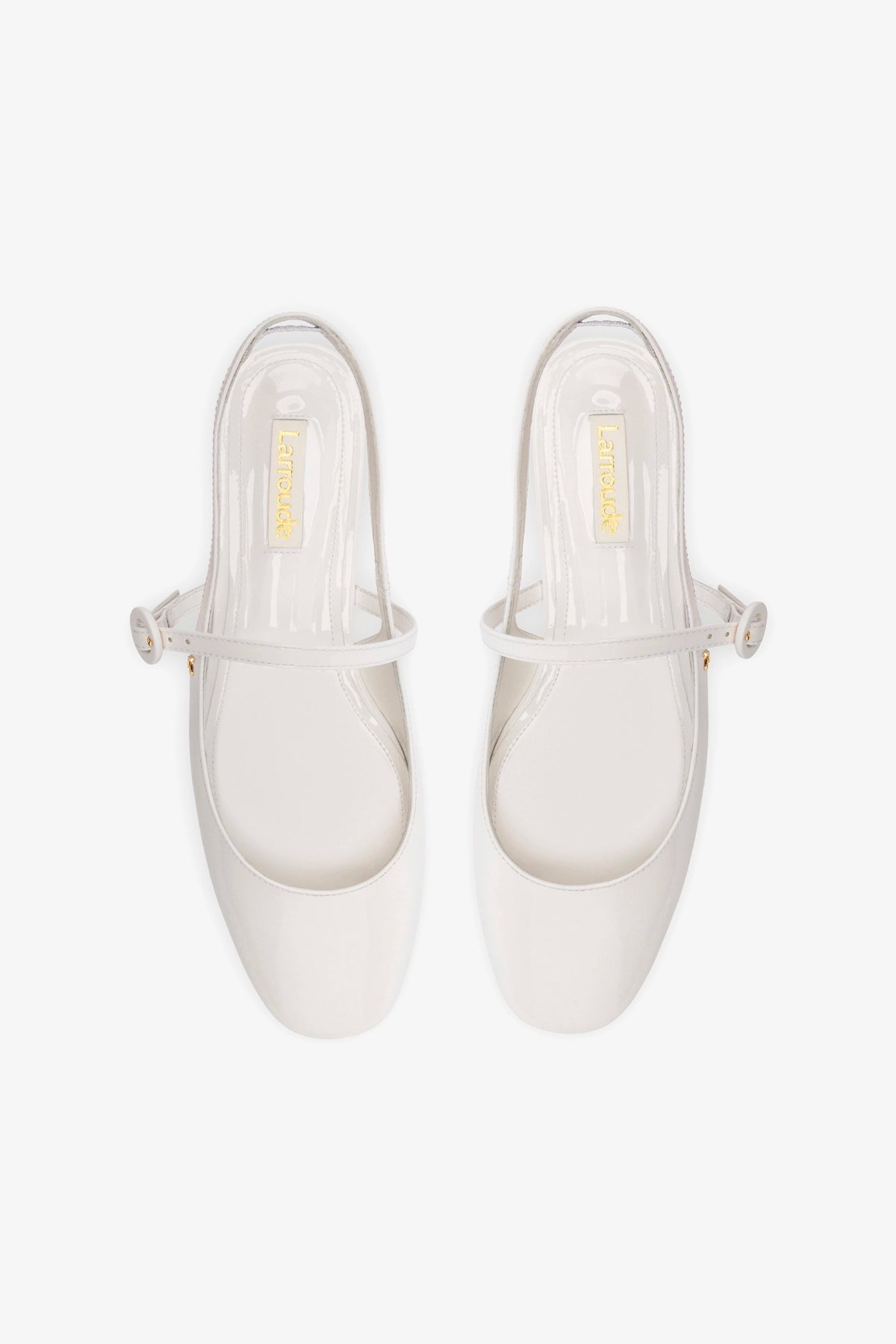 Georgina Ballet Flat In White Patent Leather