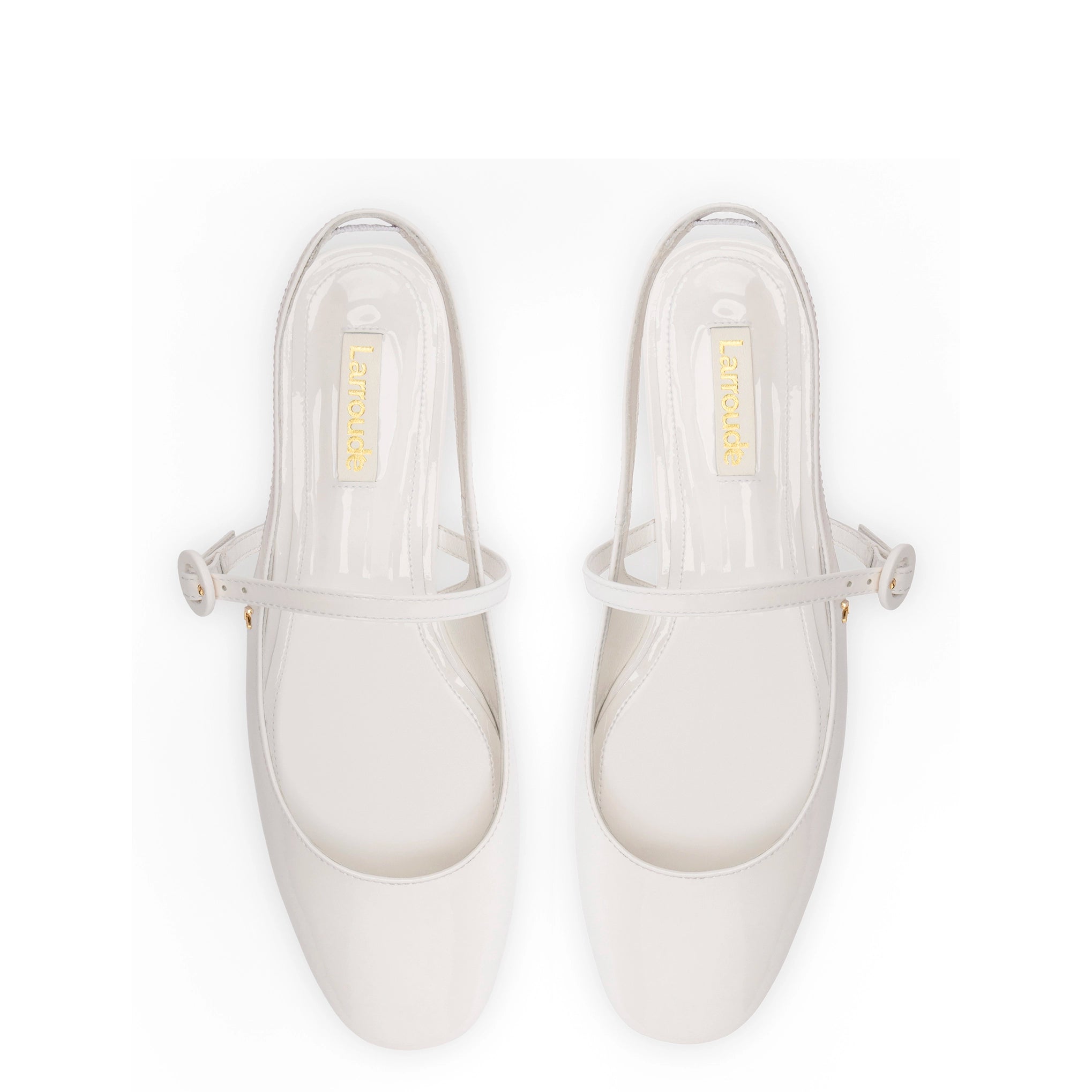 Georgina Ballet Flat In White Patent Leather