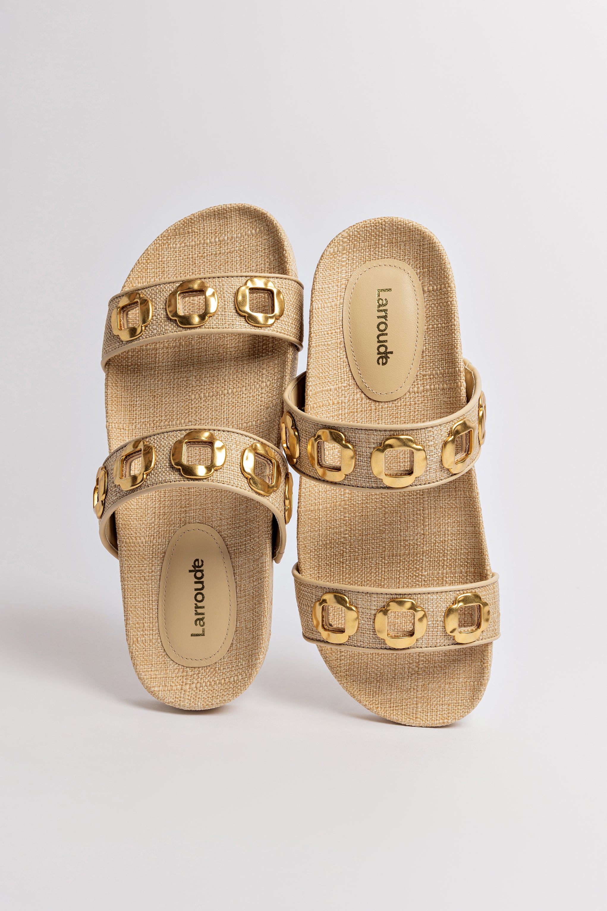 Milan Slide In Beige Raffia