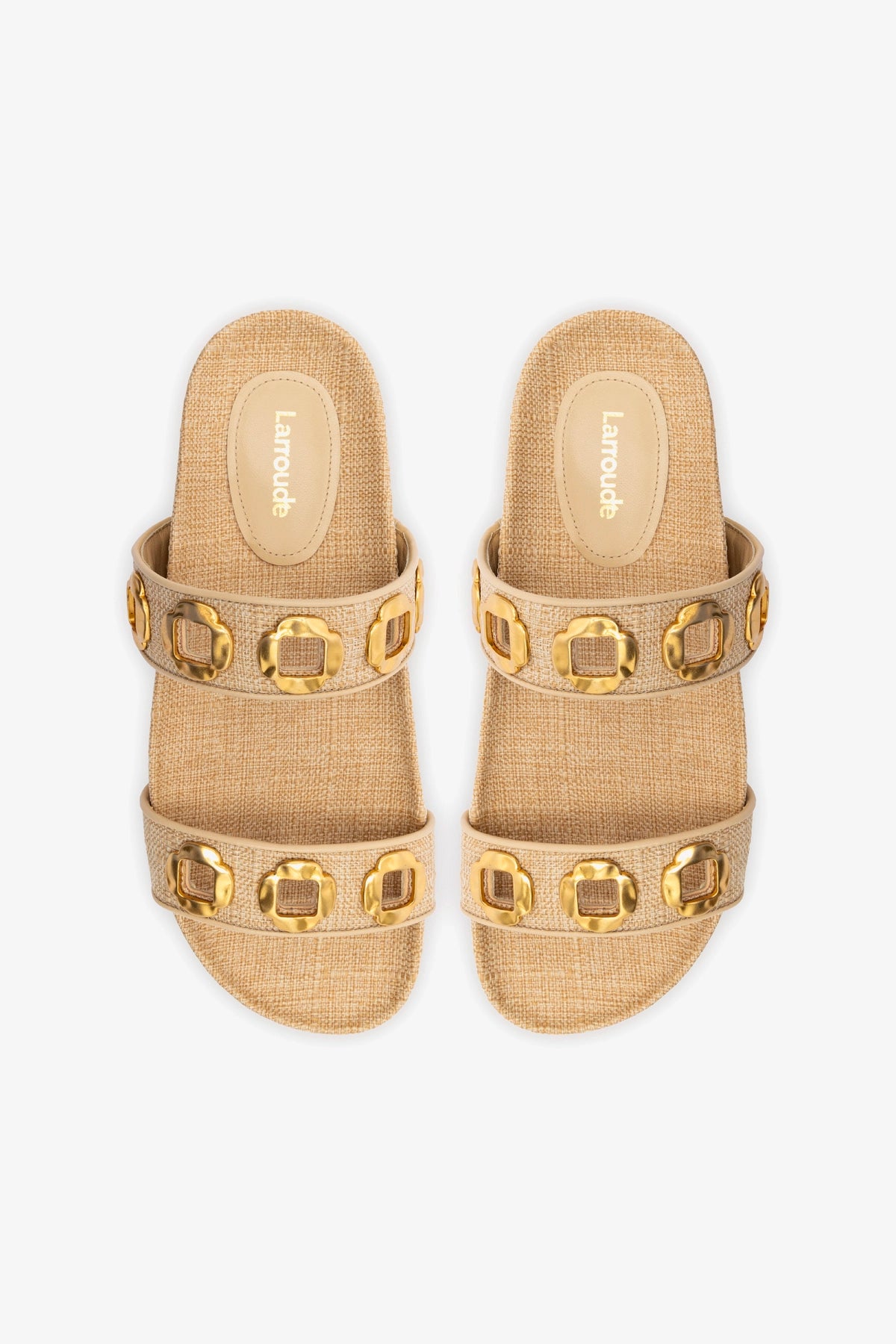 Milan Slide In Beige Raffia