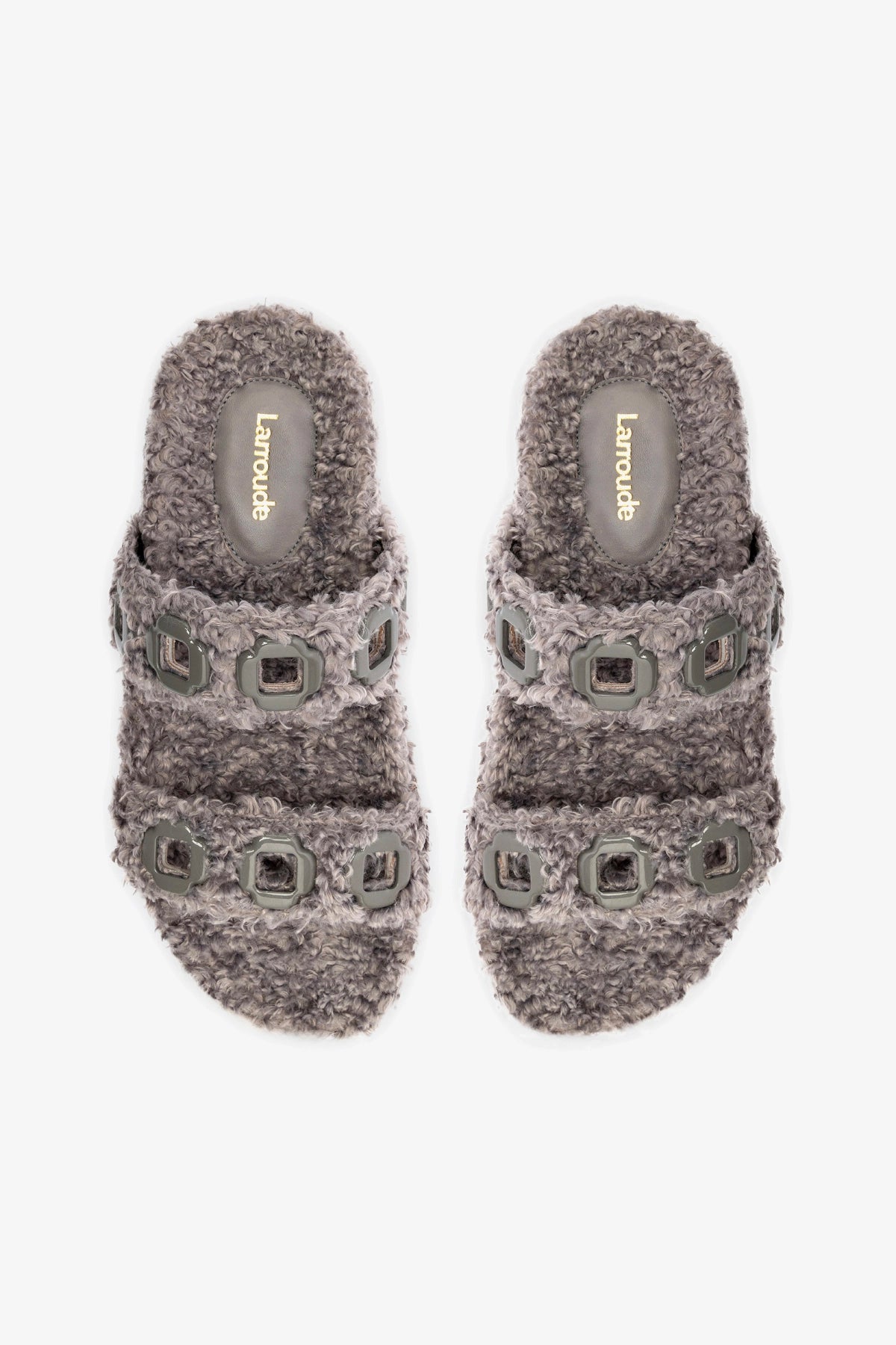 Milan Slide In Grey Faux Fur