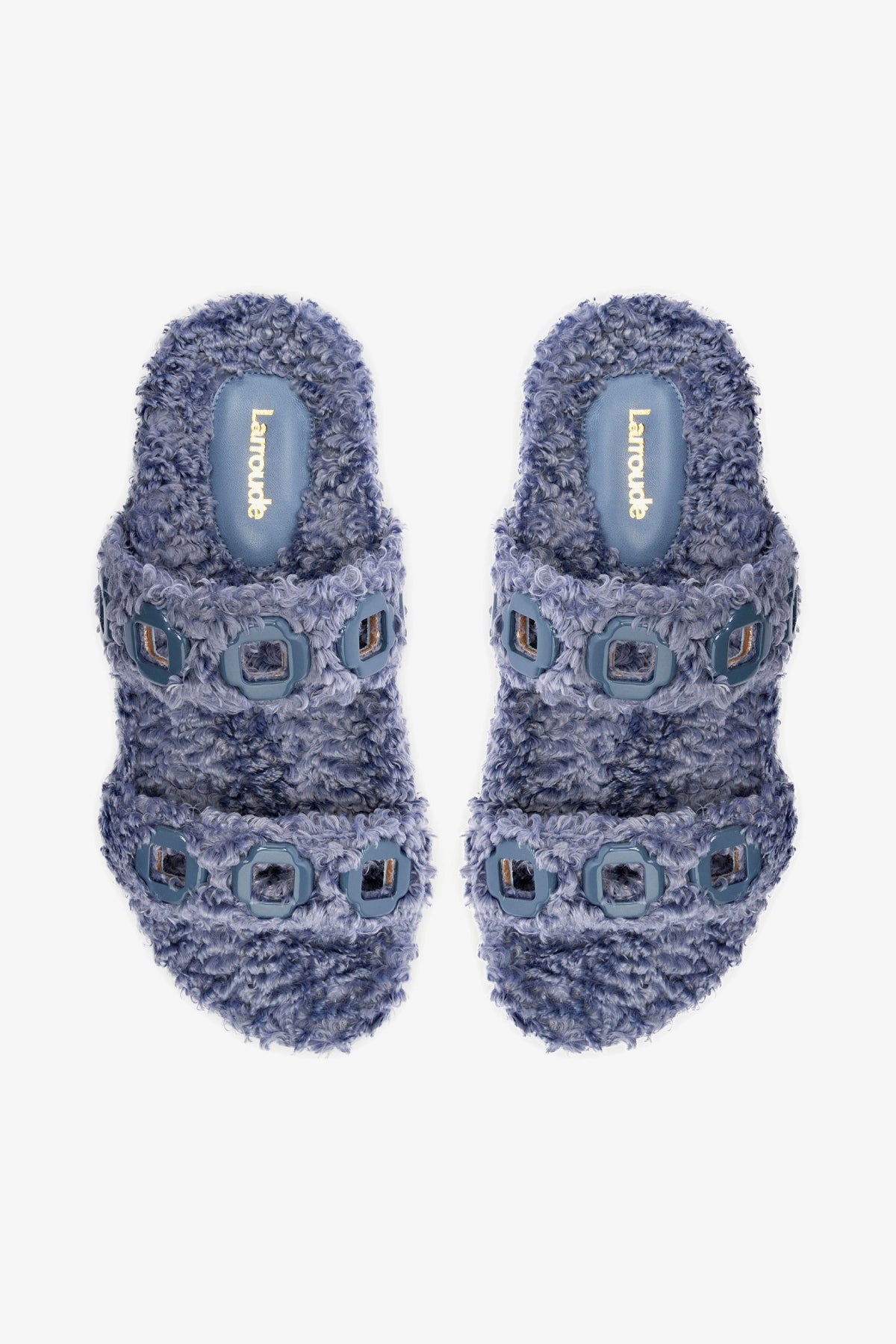 Milan Slide In Blue Faux Fur