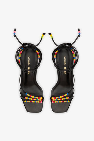 Larroudé x Ciao Lucia: Sandália Eloisa Couro Preto Sandal Larroudé x Ciao Lucia