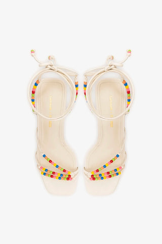 Larroudé x Ciao Lucia: Sandália Eloisa Couro Off White Sandal Larroudé x Ciao Lucia