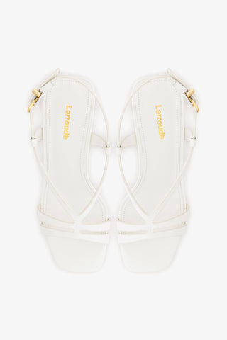 Sandália Daphne Couro Verniz Branco Sandal Larroudé