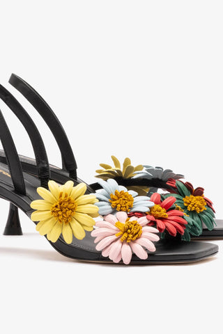 Sandália Fiore Couro Preto Sandal Larroudé