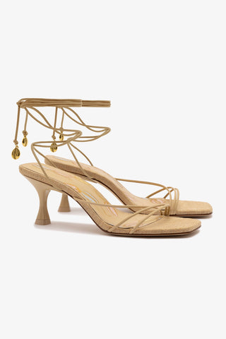 Nadia Sandal In Beige Leather