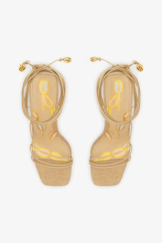Nadia Sandal In Beige Leather