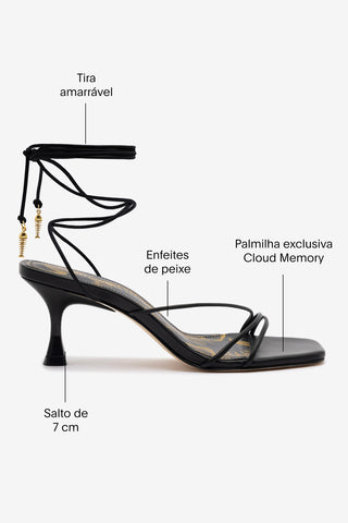 Sandália Nadia Couro Preto