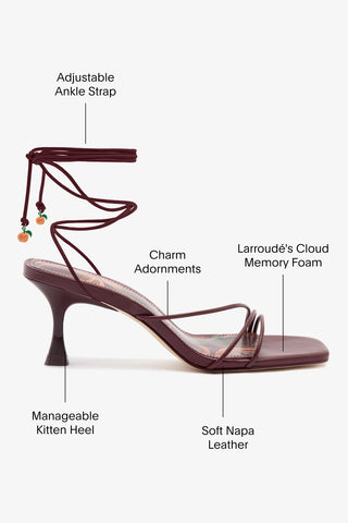 Nadia Sandal In Burgundy Leather