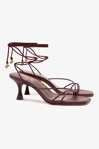 Nadia Sandal In Burgundy Leather
