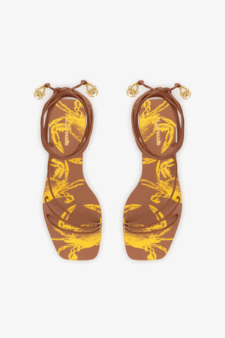 Nadia Flat Sandal In Caramel Leather