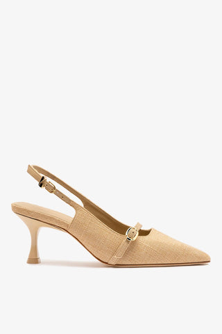Slingback Ines Ráfia Bege