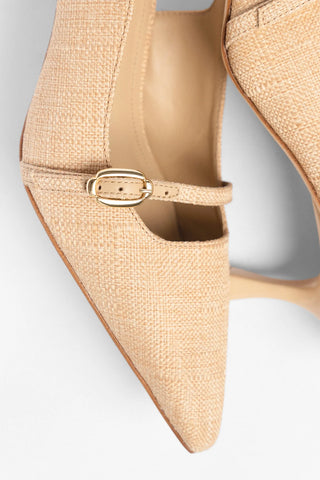 Slingback Ines Ráfia Bege