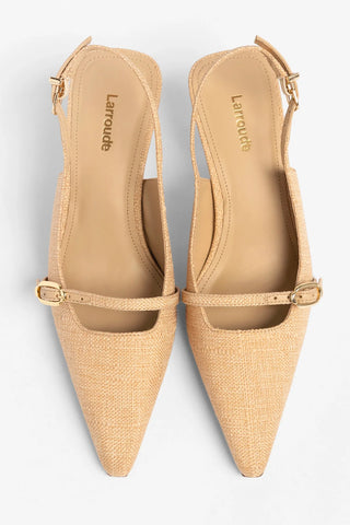 Slingback Ines Ráfia Bege