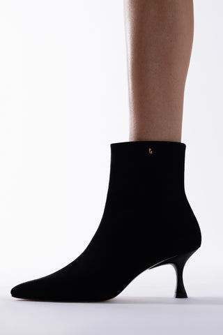 Bota Ines Camurça Preto Boot Larroudé
