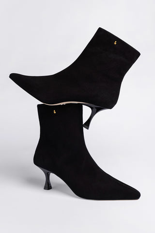 Bota Ines Camurça Preto Boot Larroudé