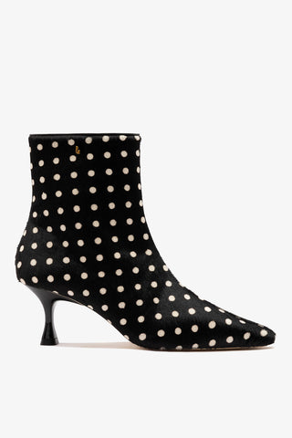 Bota Ines Couro Estampado Preto Boot Larroudé