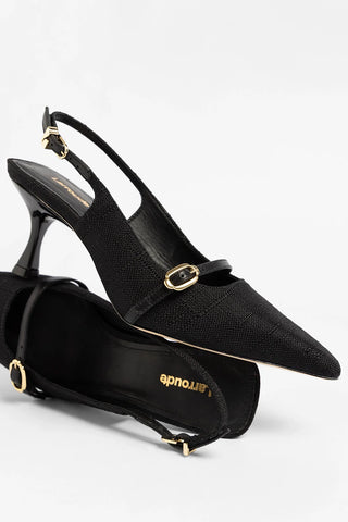 Slingback Ines Ráfia Preto