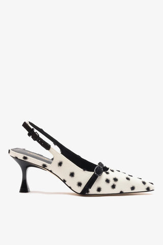 Slingback Ines Poá Off White Pump Larroudé