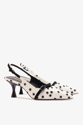 Slingback Ines Poá Off White Pump Larroudé
