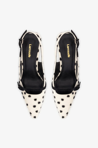 Slingback Ines Poá Off White Pump Larroudé