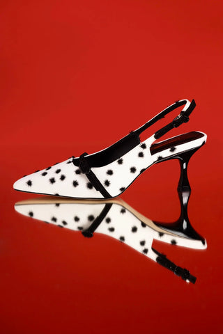 Slingback Ines Poá Off White Pump Larroudé