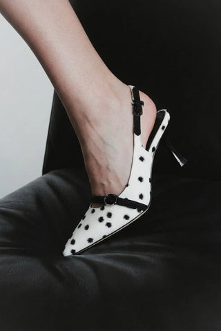 Slingback Ines Poá Off White Pump Larroudé