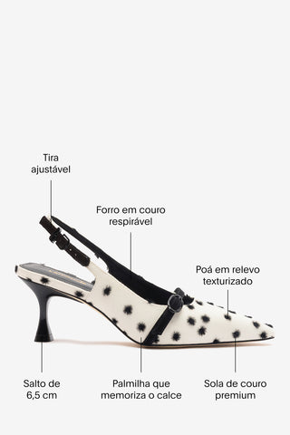 Slingback Ines Poá Off White Pump Larroudé