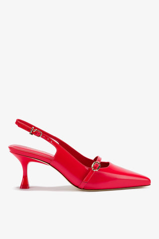Ines Pump In Scarlet Leather Pump Larroudé