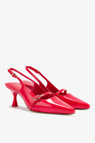 Ines Pump In Scarlet Leather Pump Larroudé