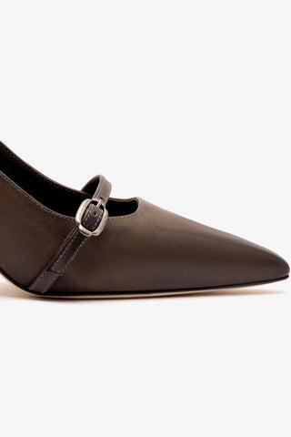 Slingback Ines Couro Marrom