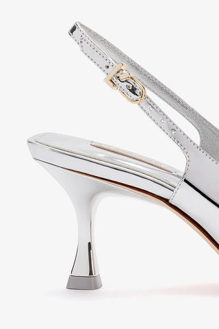 Slingback Ines Couro Prateado