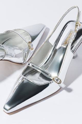 Slingback Ines Espelhado Prateado