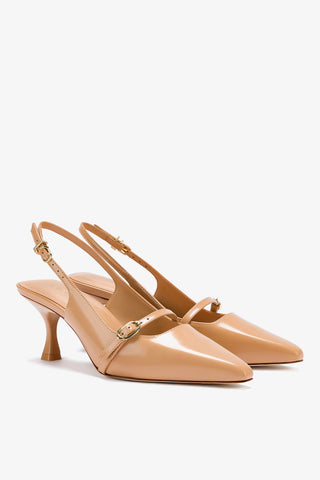 Slingback Ines Couro Bege