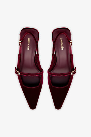 Slingback Ines Veludo Vinho