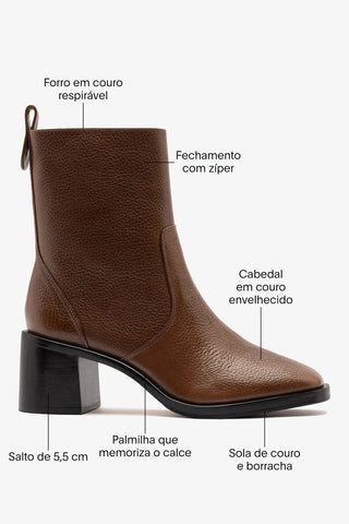 Bota Ricky Mini Couro Marrom ABC