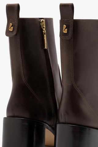Bota Ricky Mini Couro Marrom