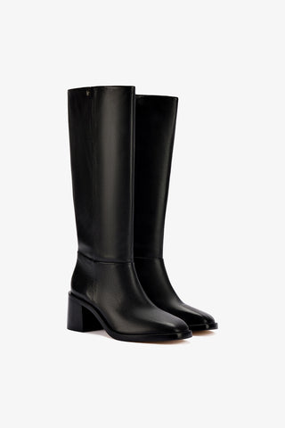 Bota Ricky Couro Preto Boot Larroudé
