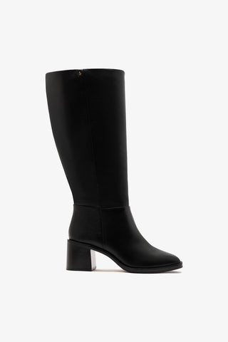 Bota Cano Largo Ricky Couro Preto Boot Larroudé