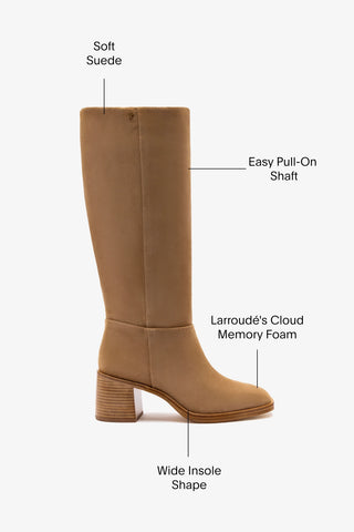 Bota Ricky Camurça Caramelo Boot Larroudé