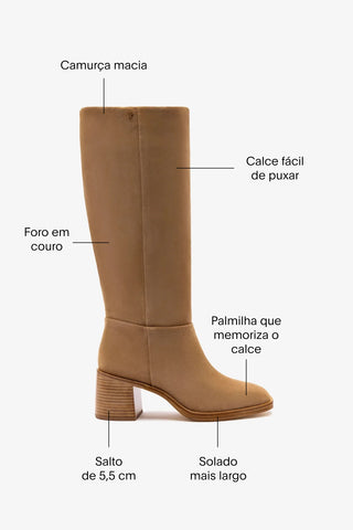 Bota Ricky Camurça Caramelo