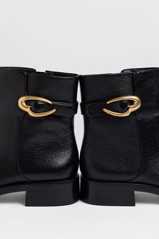 Bota Anne Verona Low Couro Preto Boot Larroudé