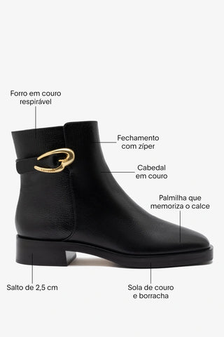 Bota Anne Verona Low Couro Preto ABC