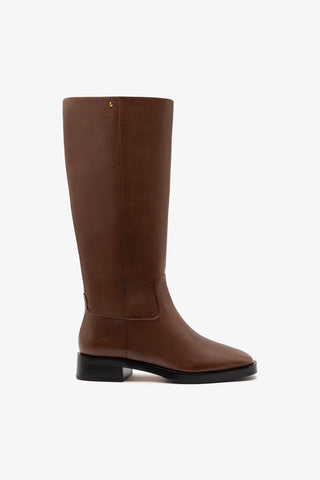 Bota Anne Couro Marrom Boot Larroudé