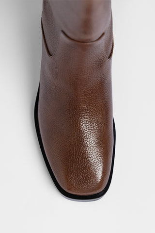 Bota Anne Couro Marrom Boot Larroudé