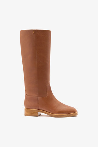 Bota Anne Couro Caramelo Boot Larroudé