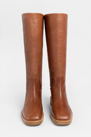 Bota Anne Couro Caramelo Boot Larroudé