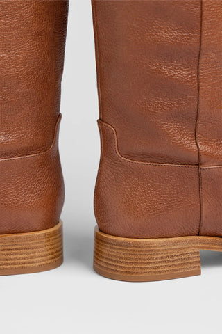 Bota Anne Couro Caramelo Boot Larroudé