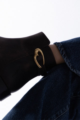 Bota Anne Verona Low Couro Marrom Boot Larroudé